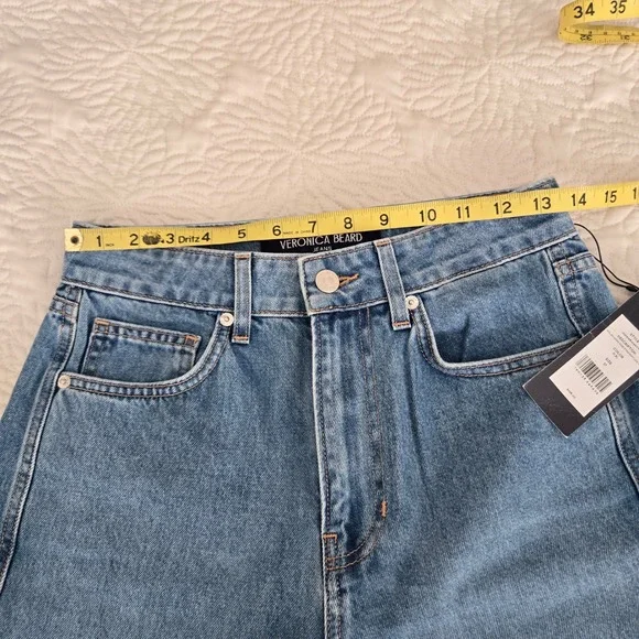 Veronica Beard Dylan High Rise Full Length Straight Leg Jeans 27 Cuffed NWT - Picture 6 of 9